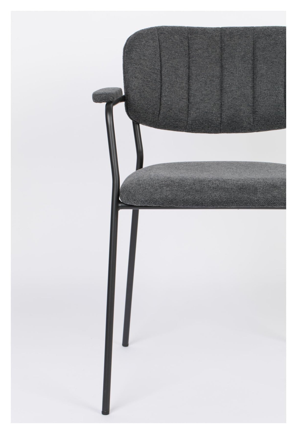 homii Jolien Dining chair w/armrests, Black/Dark Gray