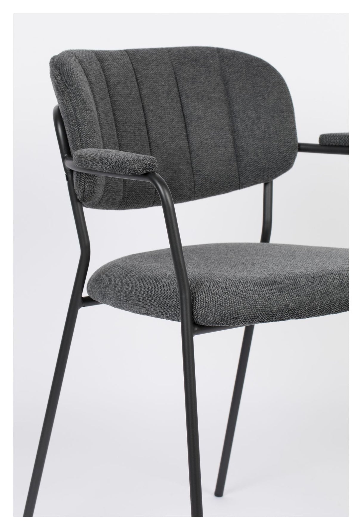 homii Jolien Dining chair w/armrests, Black/Dark Gray