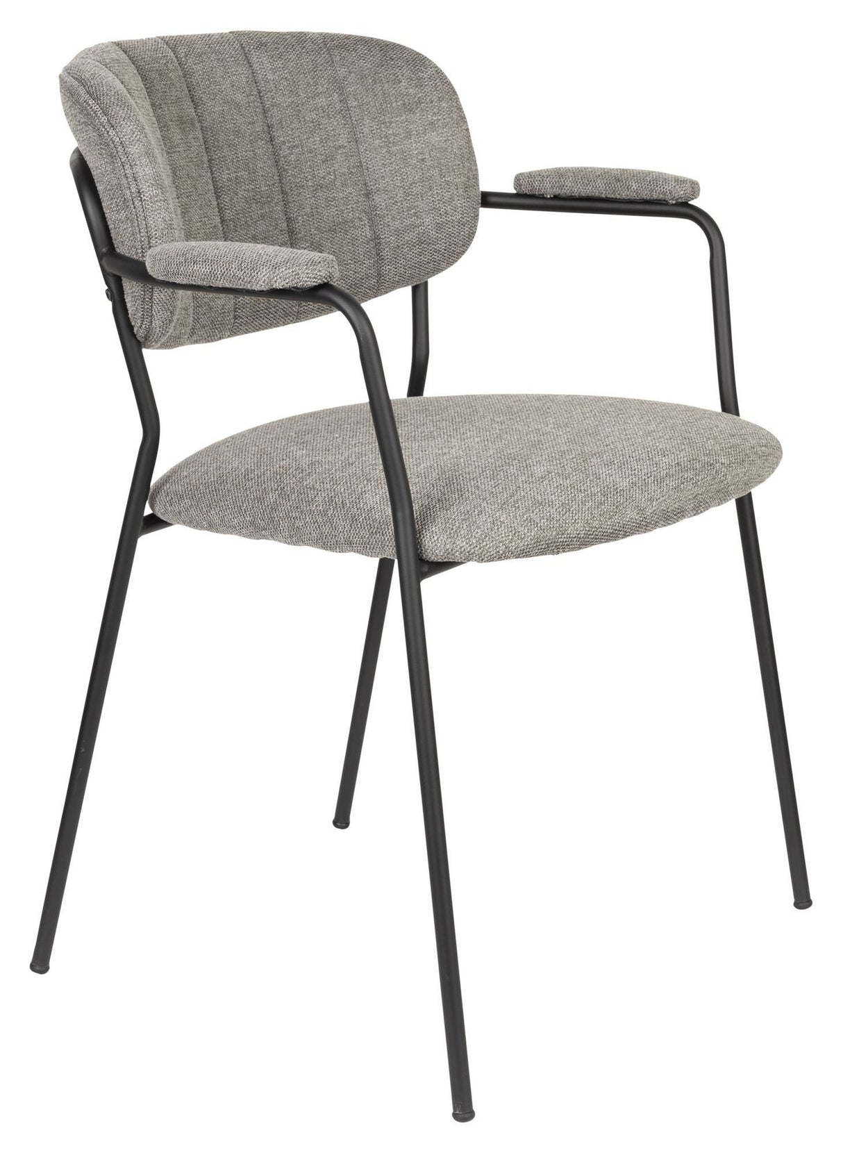 Jolien Dining Chair, Black/ Gray Fabric