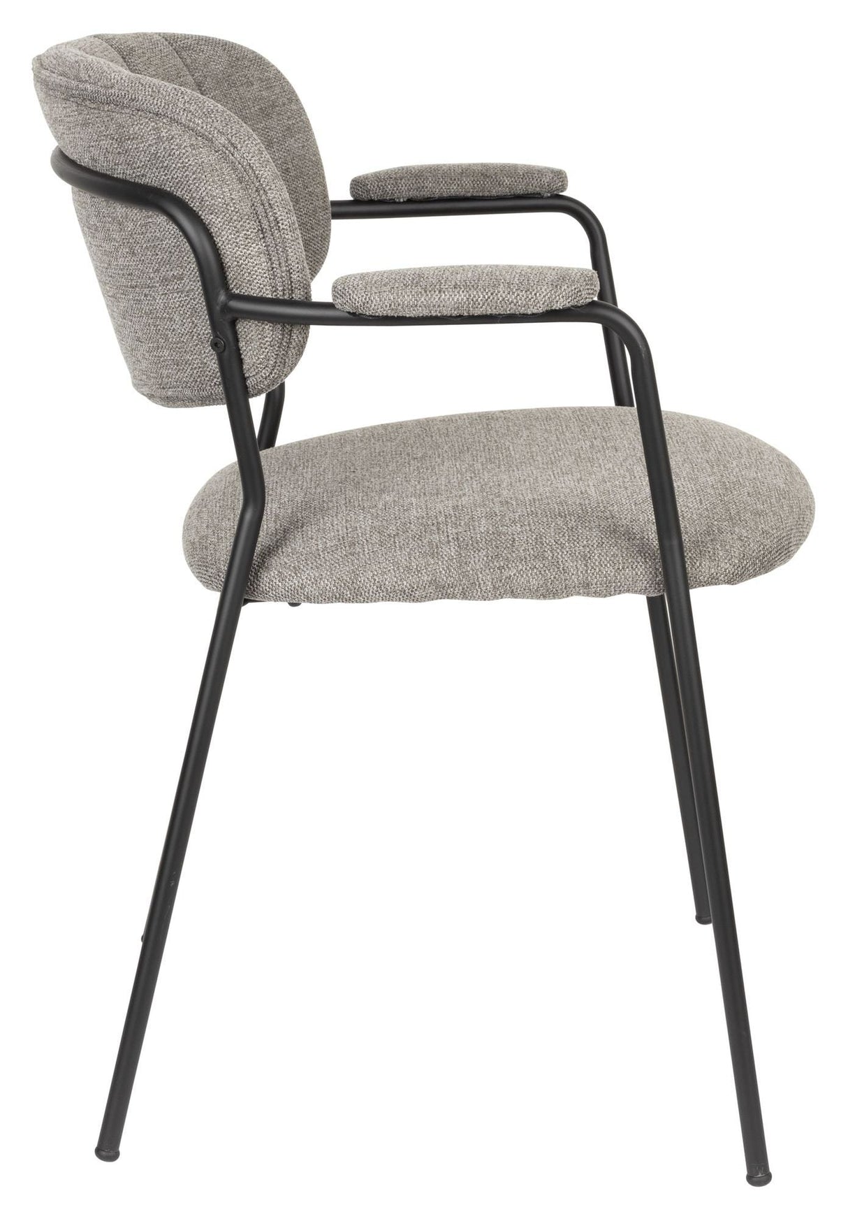 Jolien Dining Chair, Black/ Gray Fabric