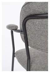 Jolien Dining Chair, Black/ Gray Fabric