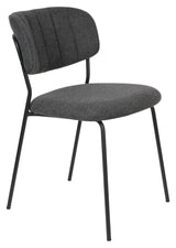 homii Jolien Dining Chair, Black/Dark Gray