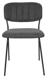 homii Jolien Dining Chair, Black/Dark Gray