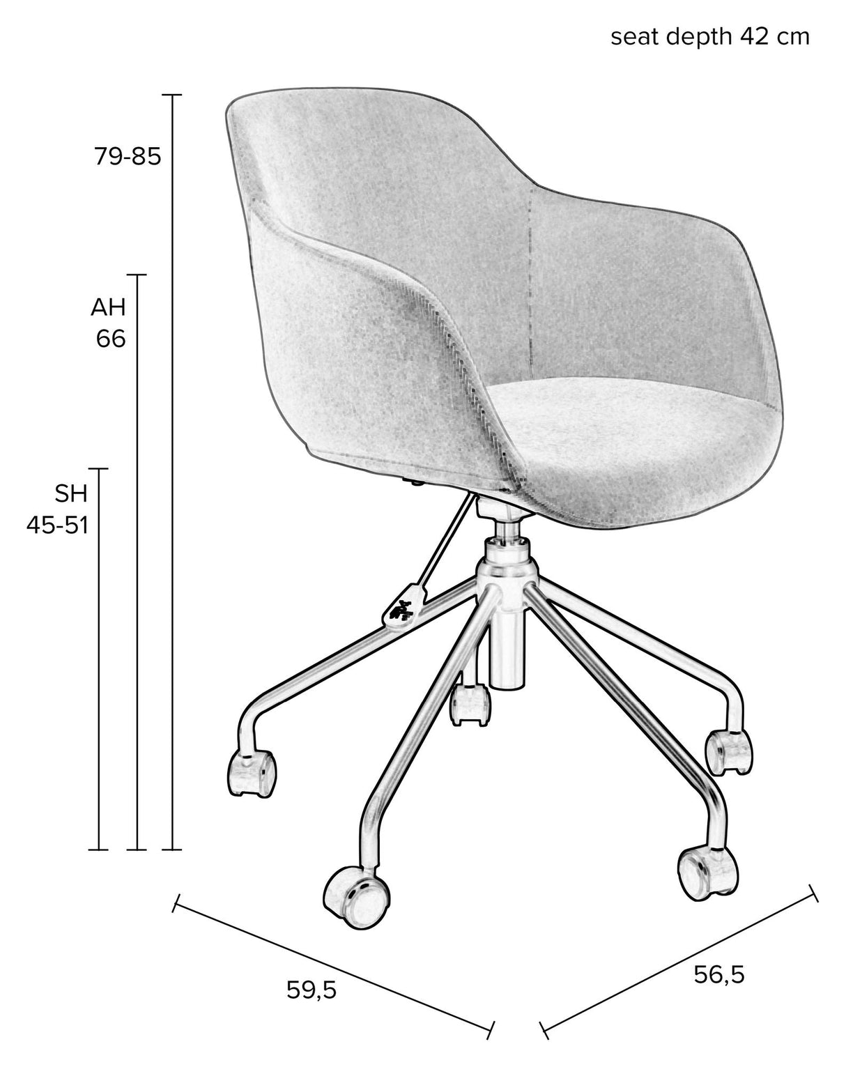 homii Junzo Office Chair, Light Green