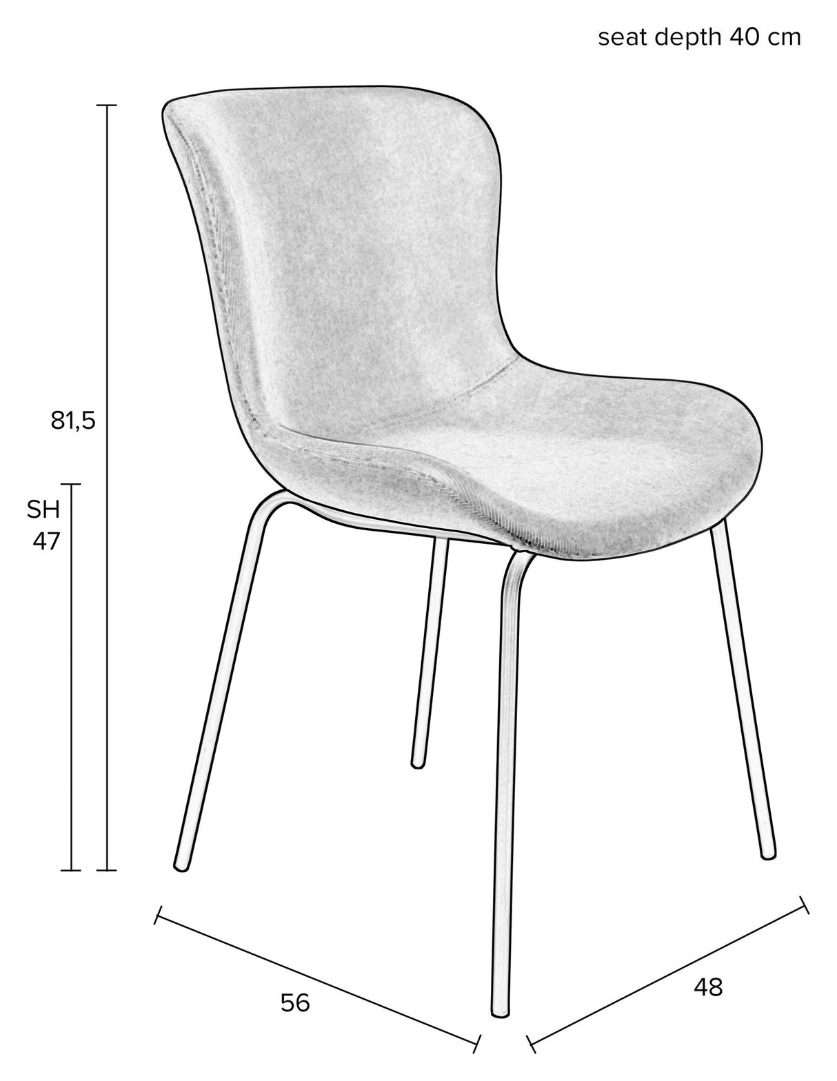 homii Junzo Dining Chair, Gray