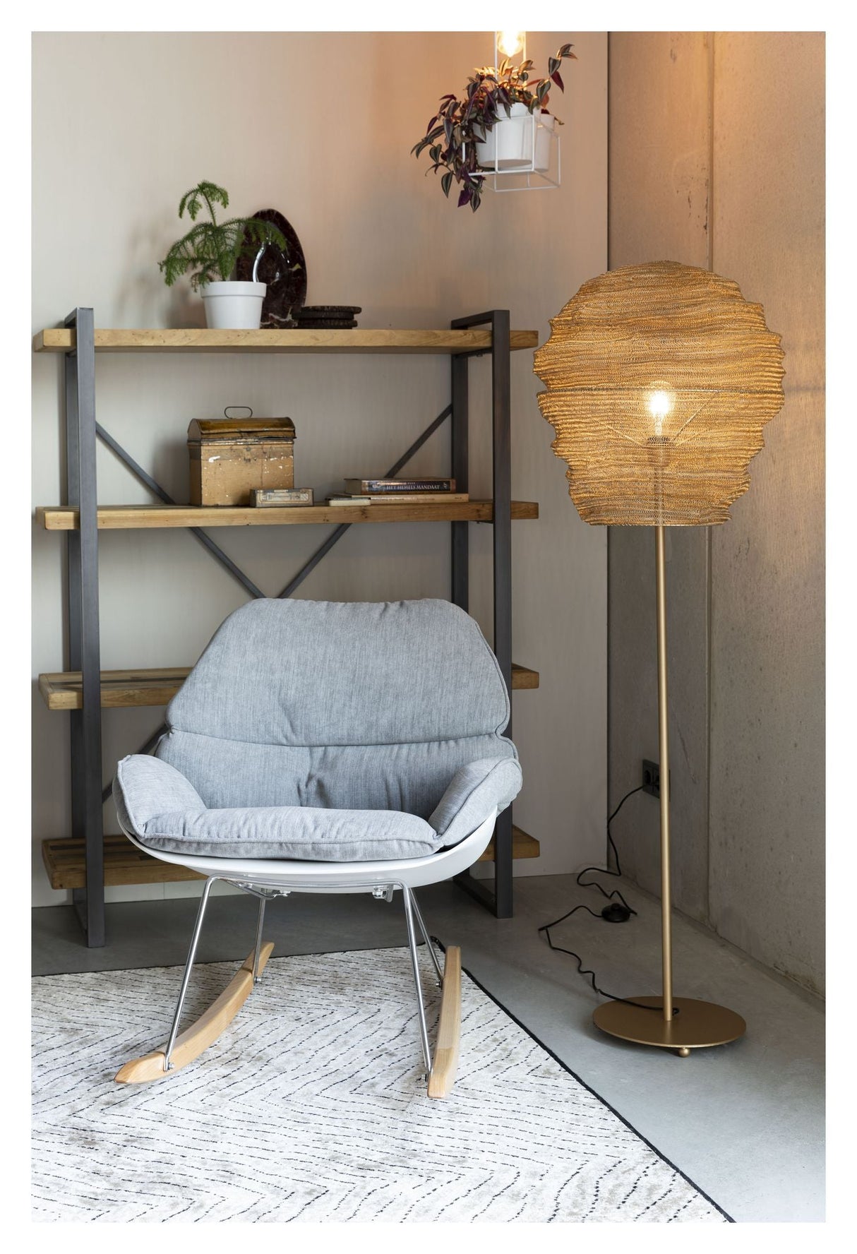 homii Lena Floor Lamp Brass