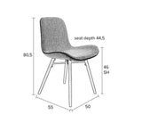 homii Lester Dining Chair, Light Gray