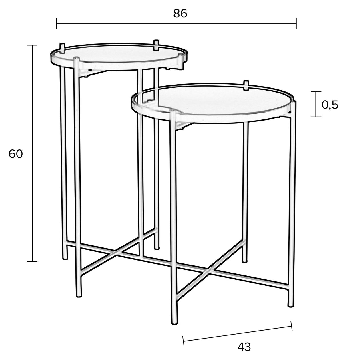 homii Li Side Table, Black