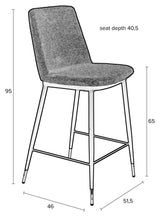 homii Lionel bar stool, Light gray, SH: 65cm