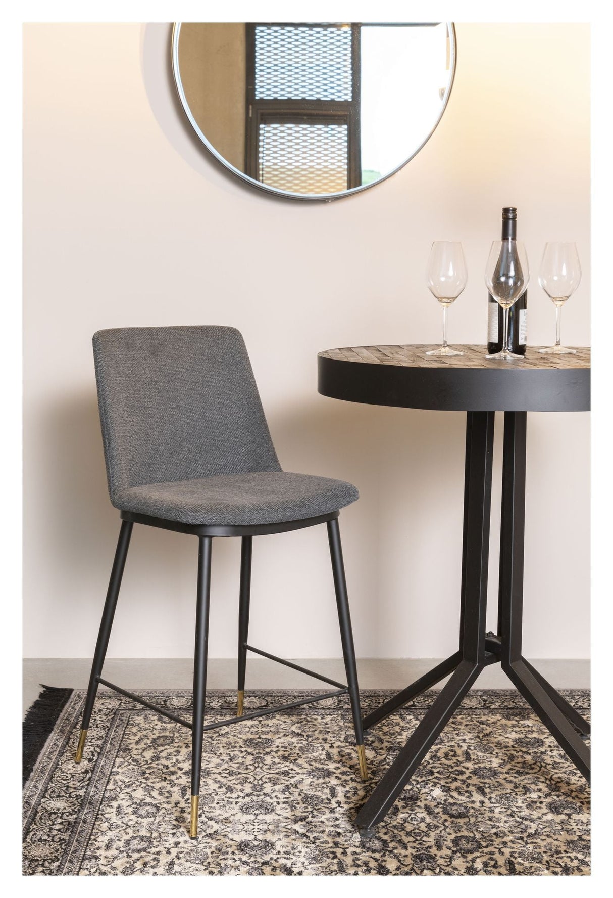 homii Lionel bar stool, Dark gray, SH: 65cm