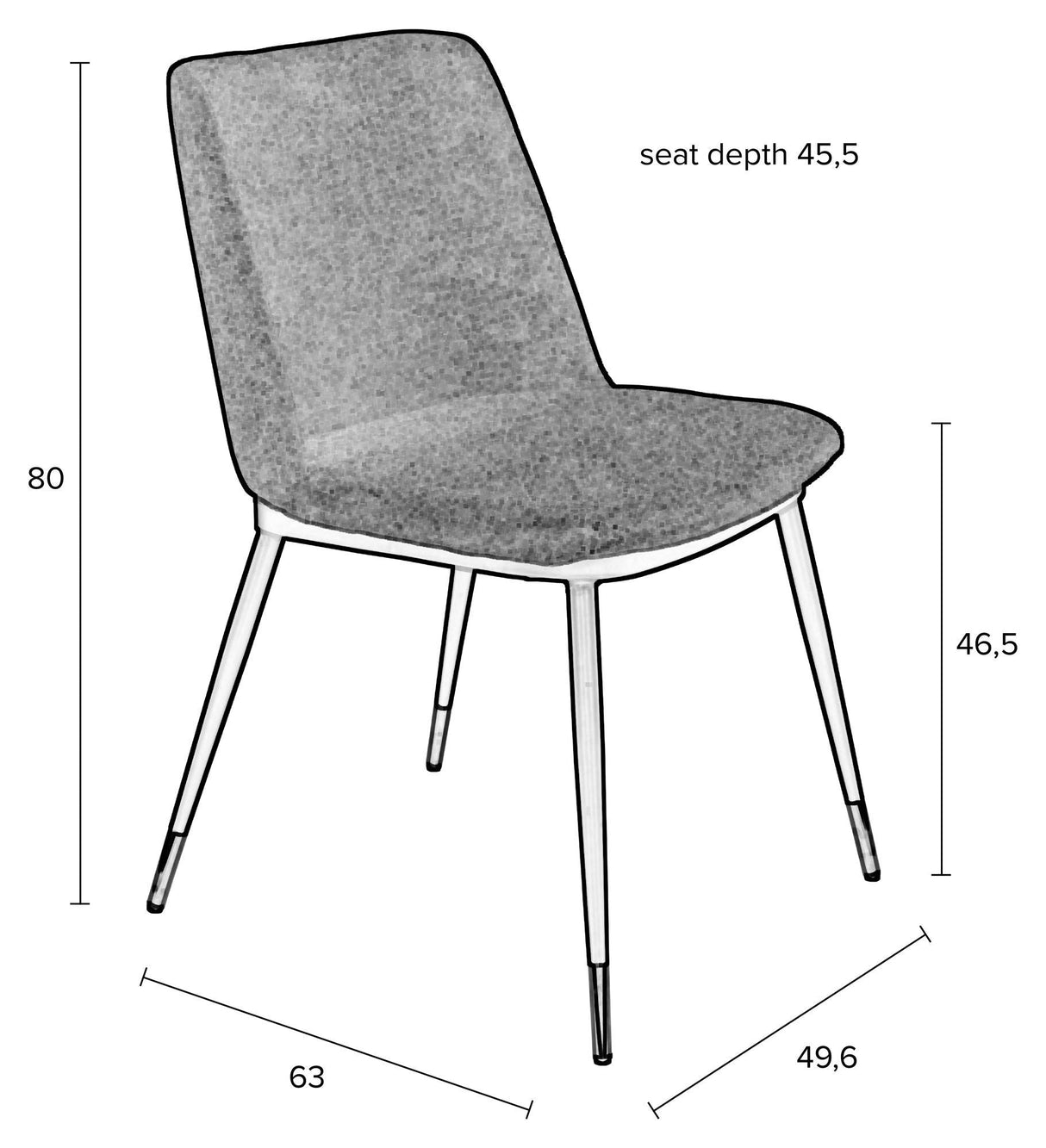 homii Lionel Dining Chair, Beige