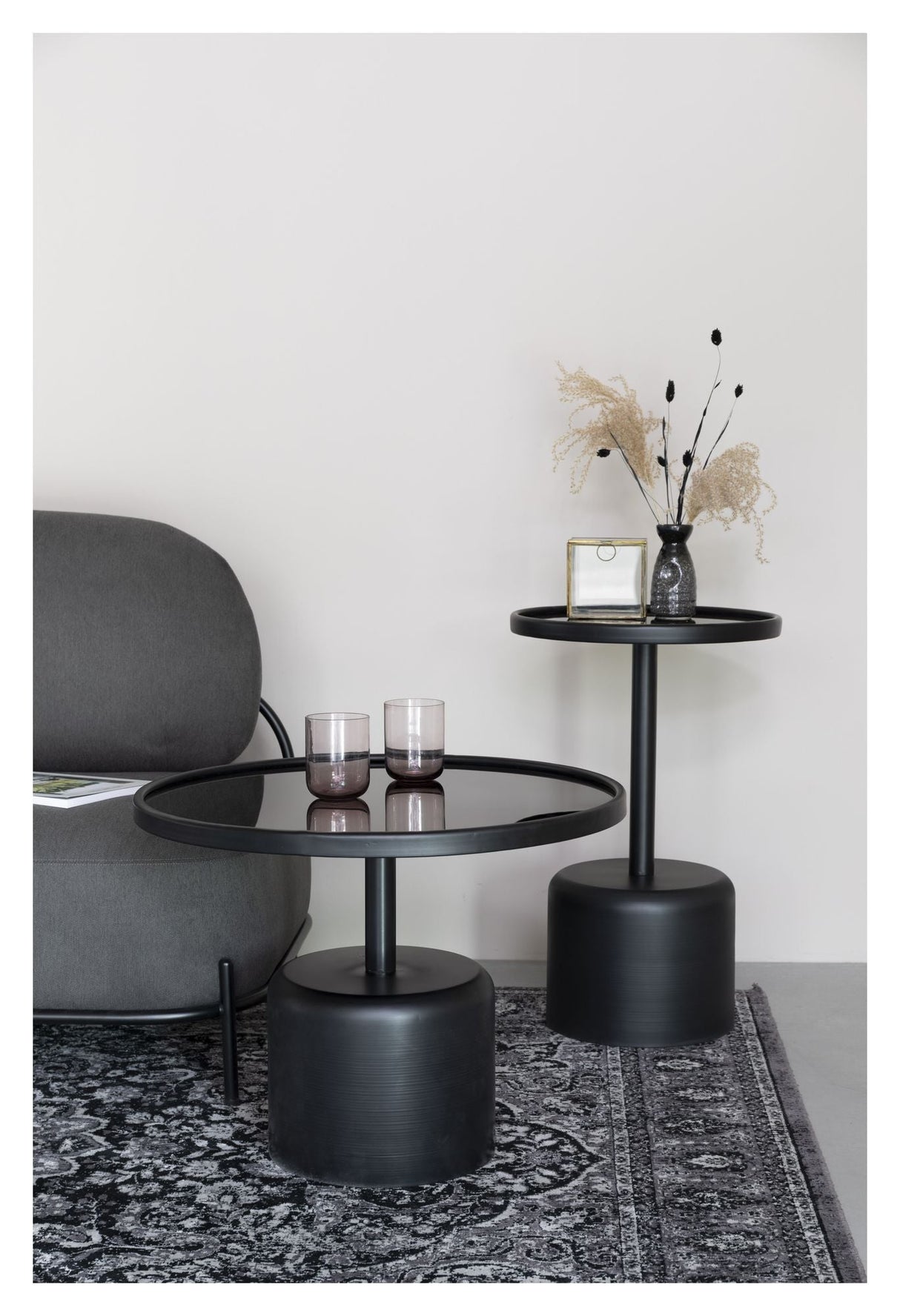 homii Milo Coffee Table, 60x60, Black