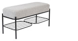 homii Milou Bench, Light Gray/Black