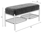 homii Milou Bench, Light Gray/Black