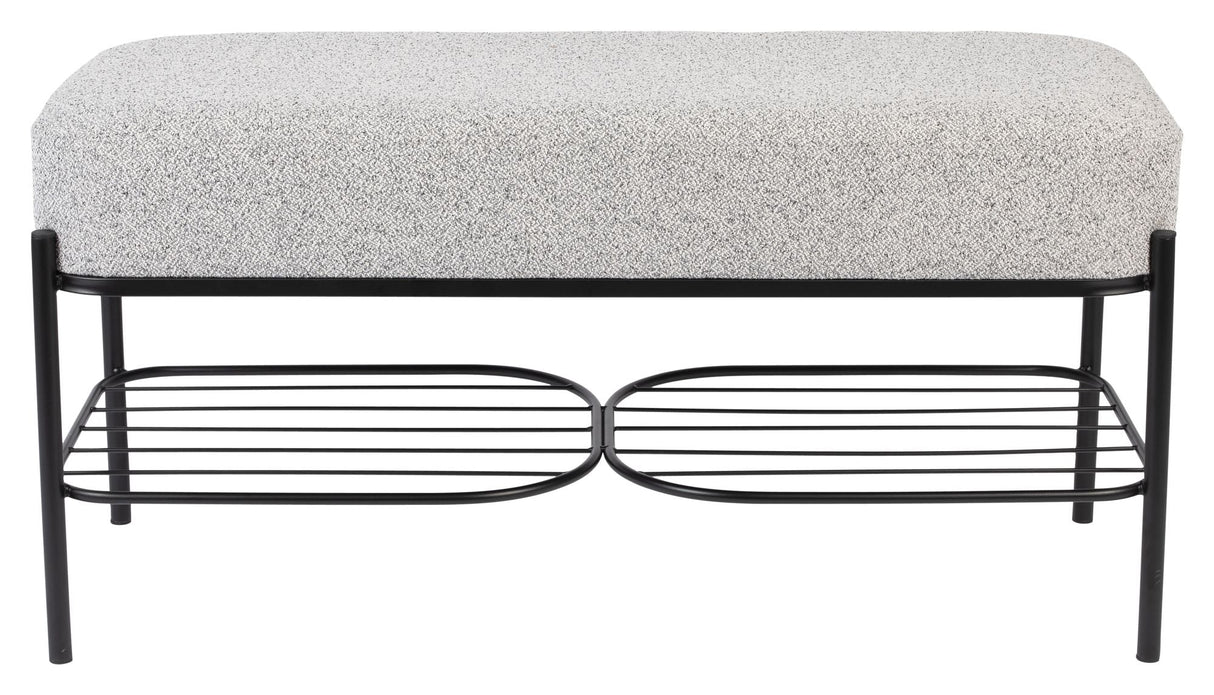 homii Milou Bench, Light Gray/Black