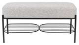 homii Milou Bench, Light Gray/Black