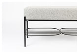 homii Milou Bench, Light Gray/Black