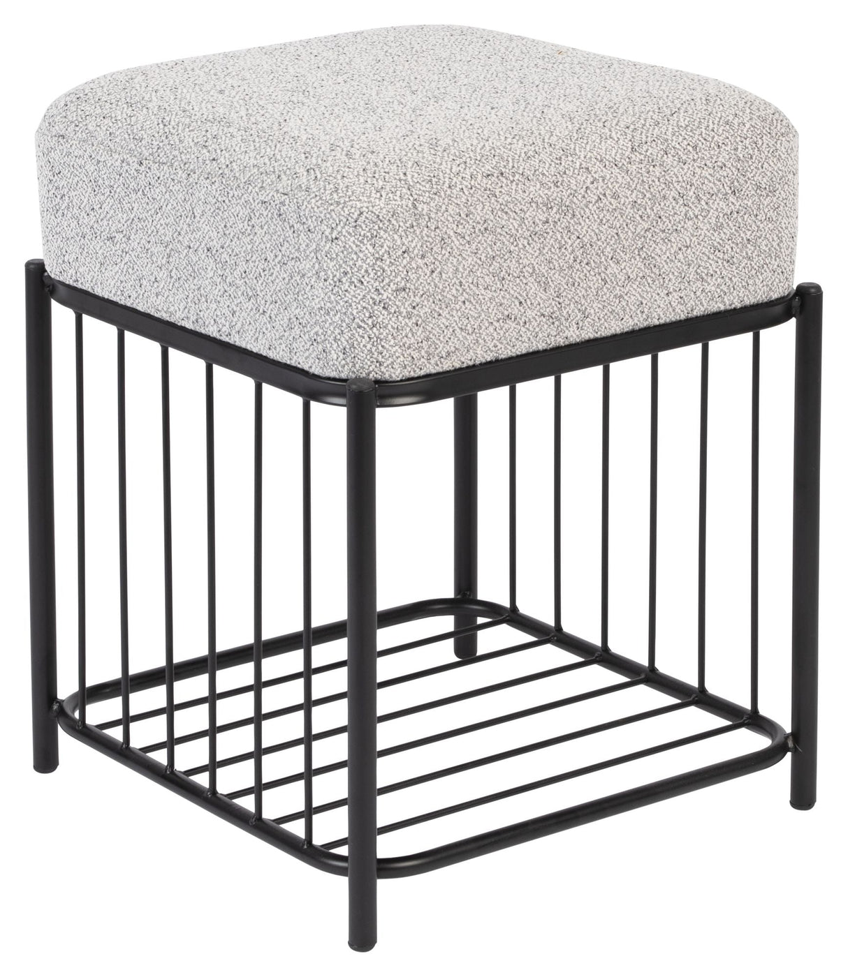 homii Milou Stool, Light Gray/Black