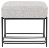 homii Milou Stool rectangular, Light gray/Black