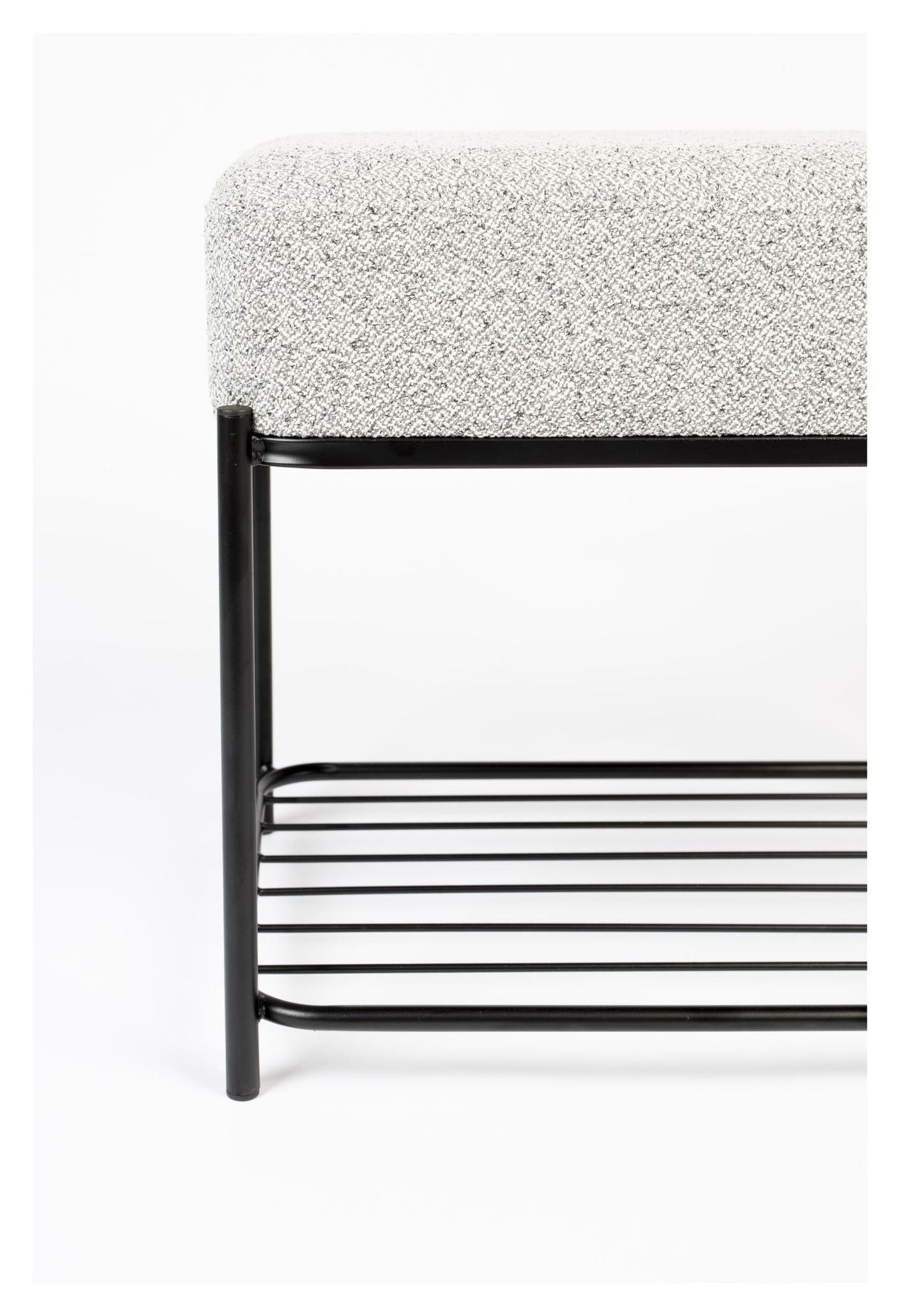 homii Milou Stool rectangular, Light gray/Black