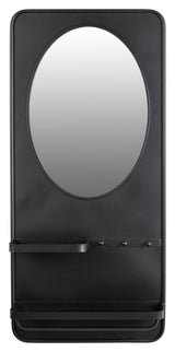 homii Pascal Mirror with Hooks, 108x53, Black