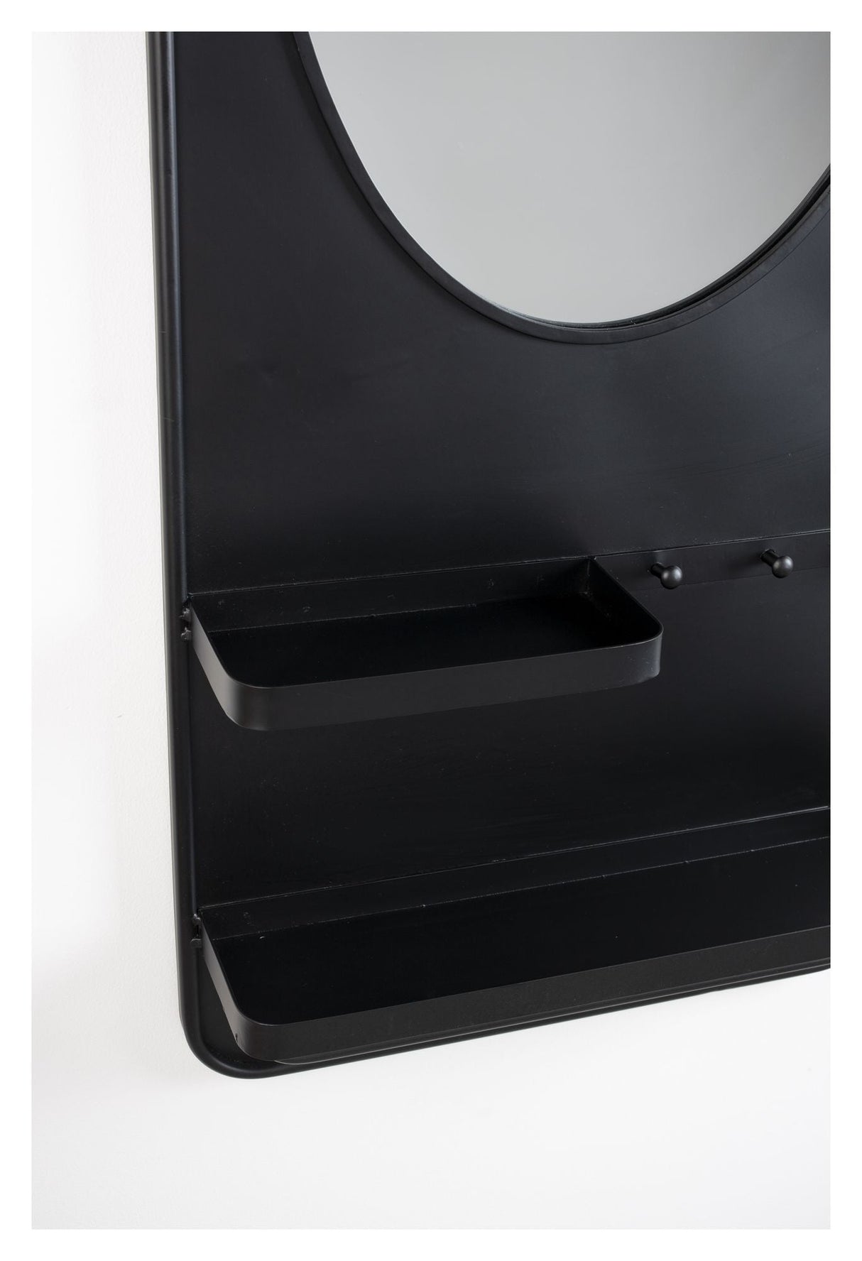 homii Pascal Mirror with Hooks, 108x53, Black