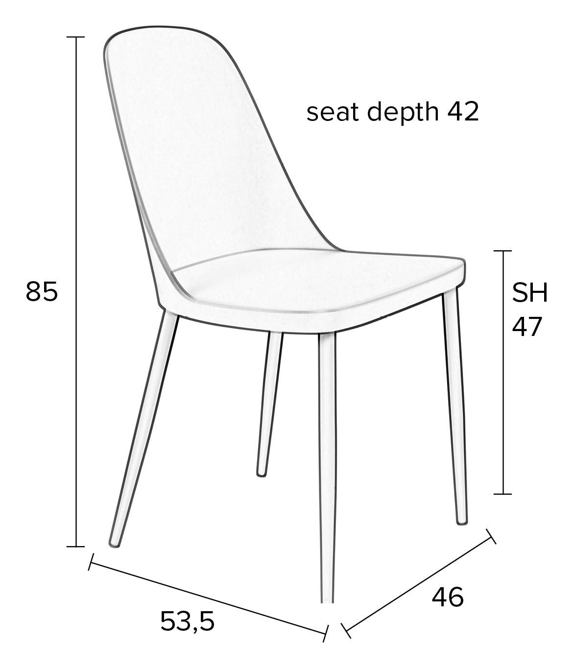 homii Pip Dining Chair, White