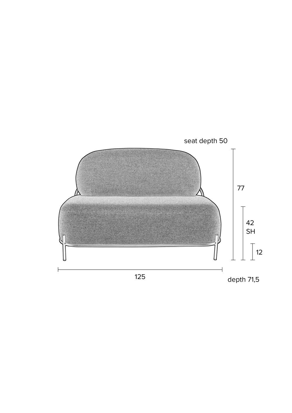 Milan 2-seater Sofa - Yellow