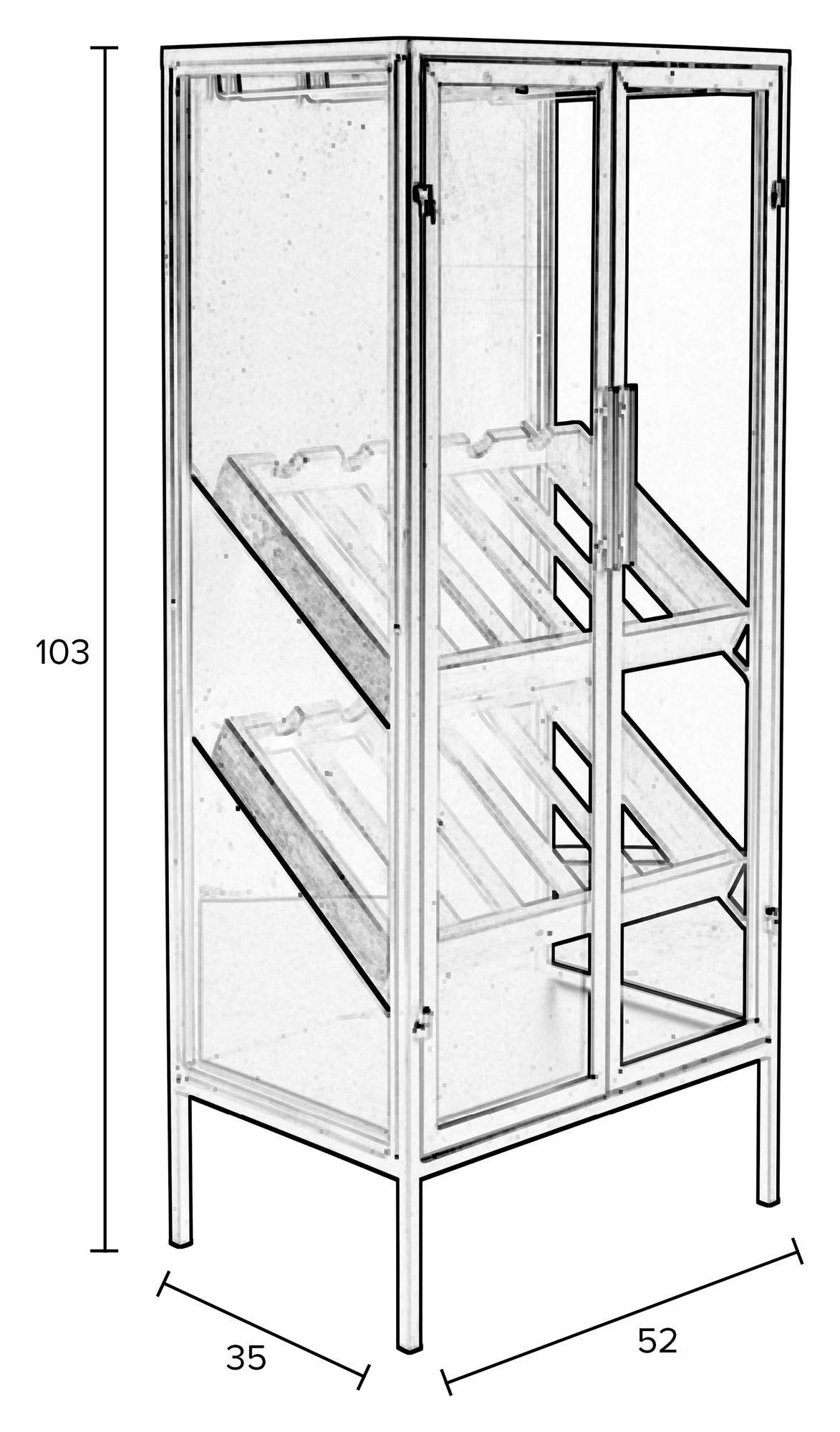 homii Rob Bar/Wine Cabinet Black