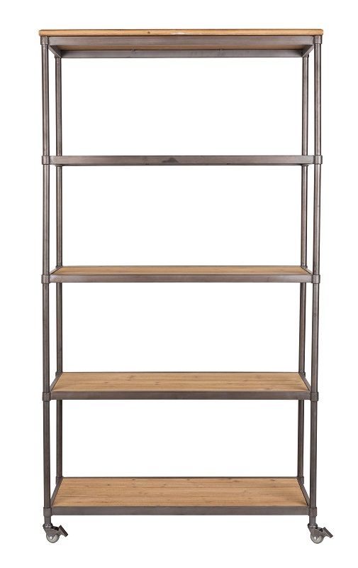 homii Simon Shelf w/Wheel, Nature/Gray