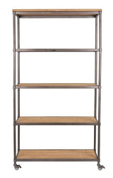 homii Simon Shelf w/Wheel, Nature/Gray