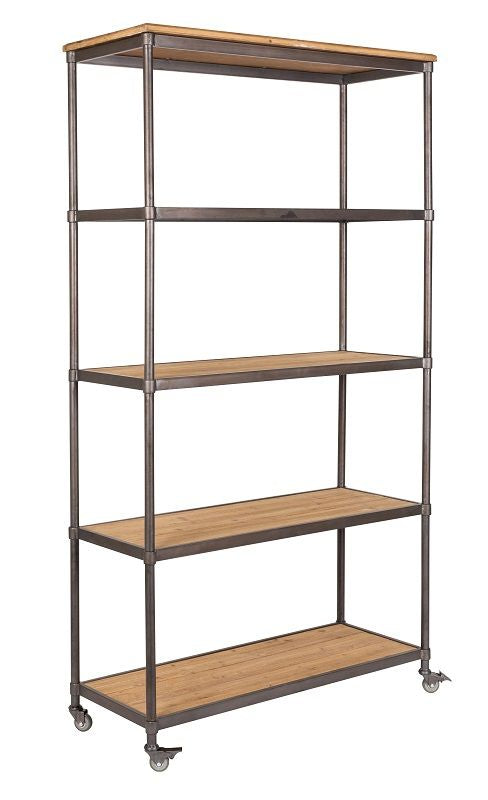 homii Simon Shelf w/Wheel, Nature/Gray