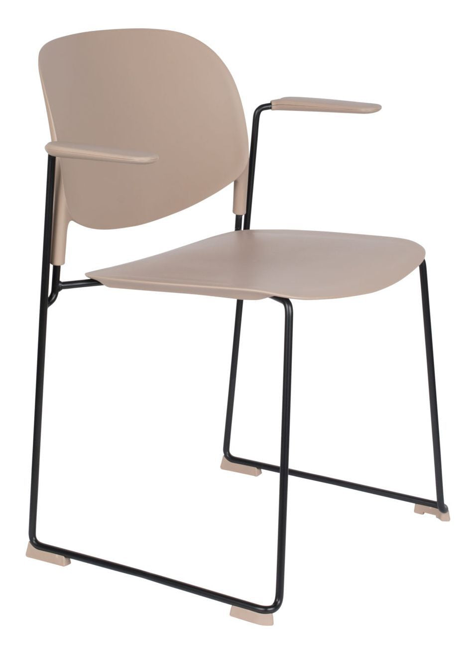 homii Stacks Dining chair with armrests, Mat Latte