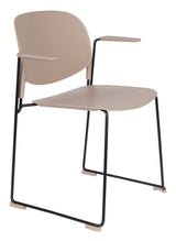 homii Stacks Dining chair with armrests, Mat Latte