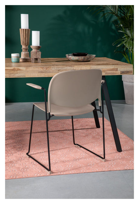 homii Stacks Dining chair with armrests, Mat Latte