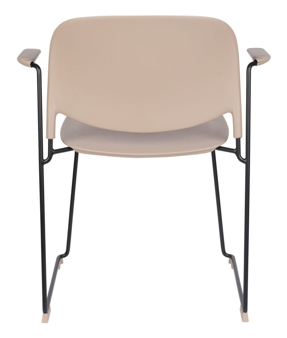 homii Stacks Dining chair with armrests, Mat Latte