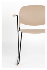 homii Stacks Dining chair with armrests, Mat Latte