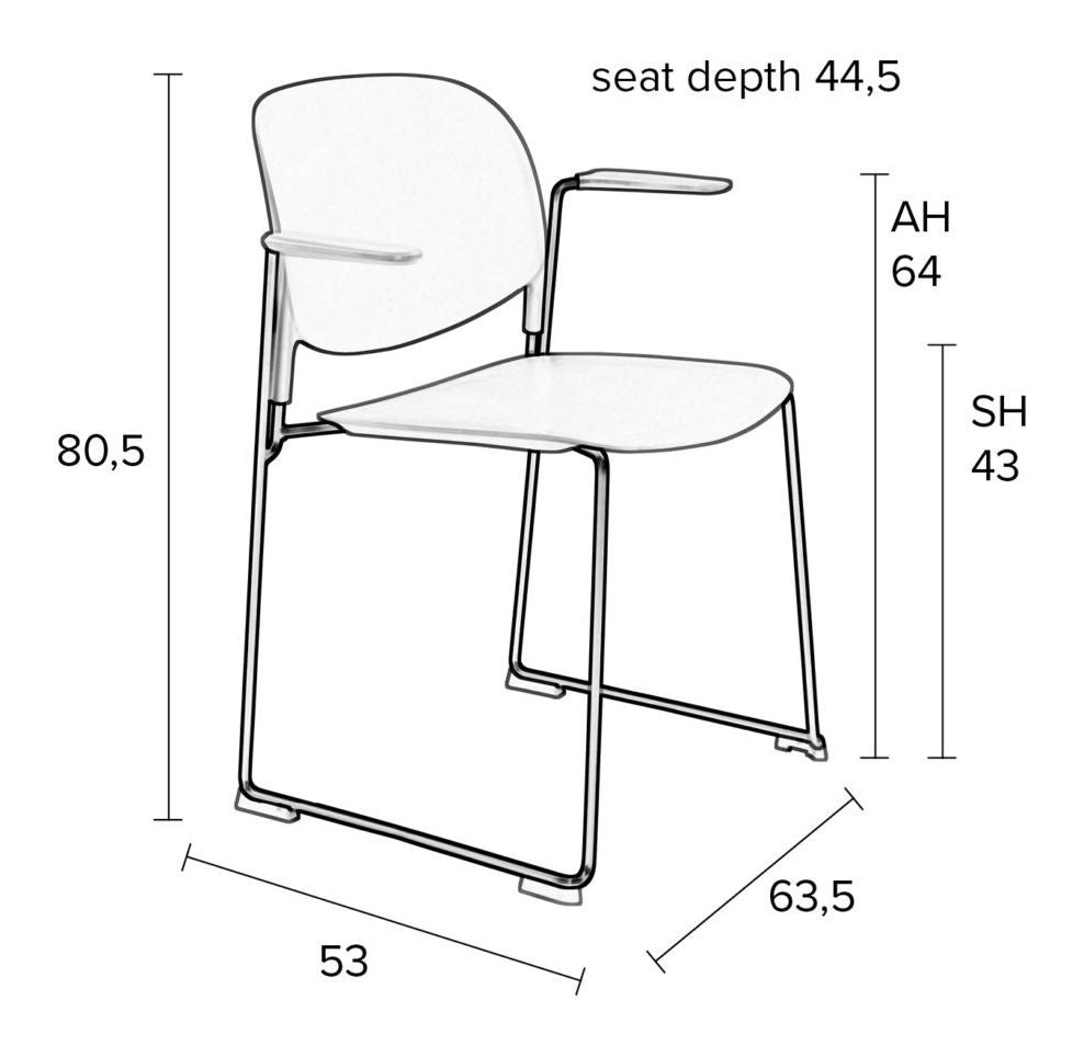 homii Stacks Dining chair with armrests, Mat Pink