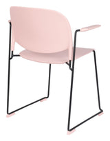 homii Stacks Dining chair with armrests, Mat Pink