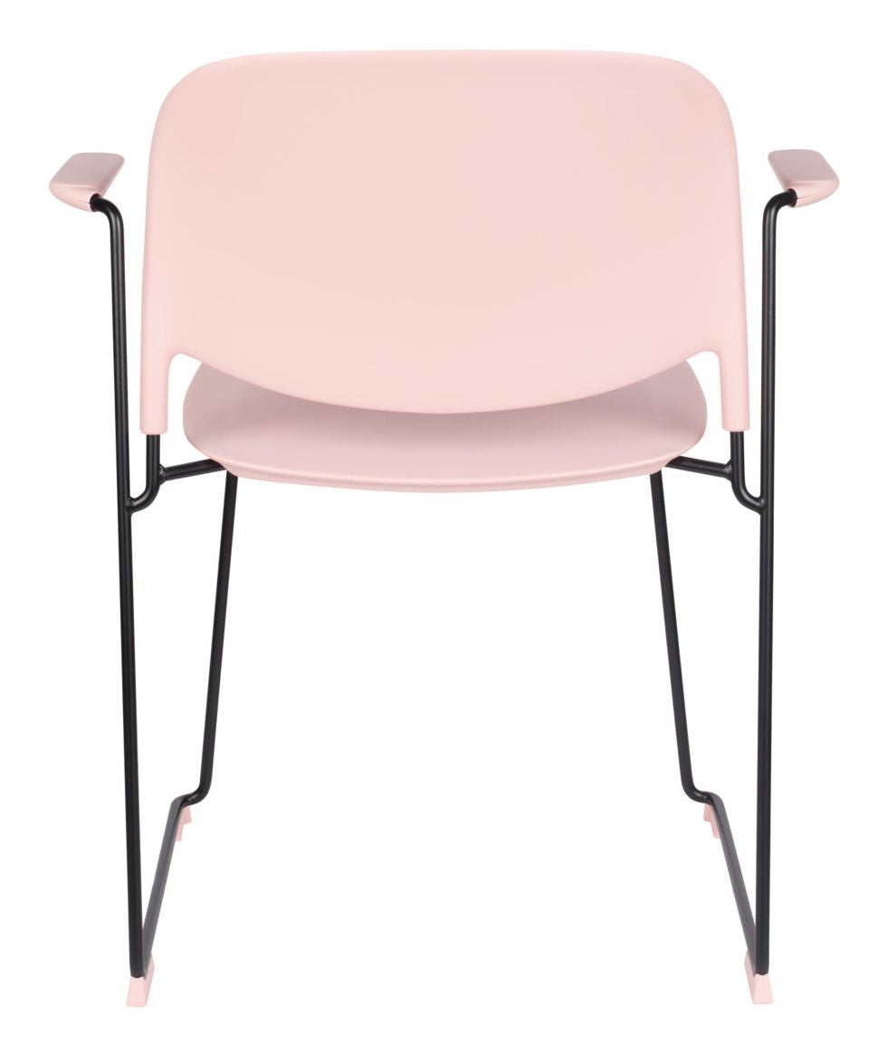 homii Stacks Dining chair with armrests, Mat Pink