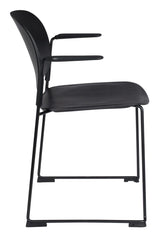 homii Stacks Dining chair with armrests, Matte Black