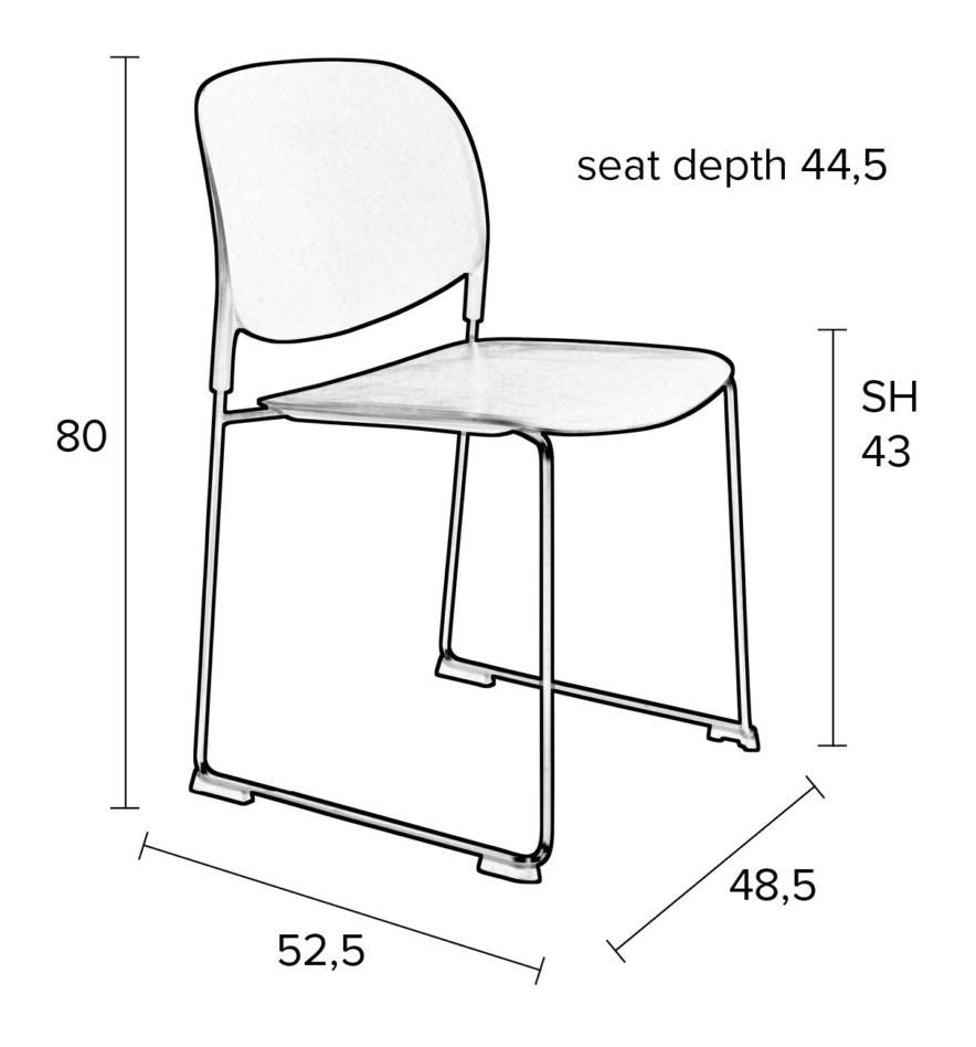 homii Stacks Dining Chair, Mat White