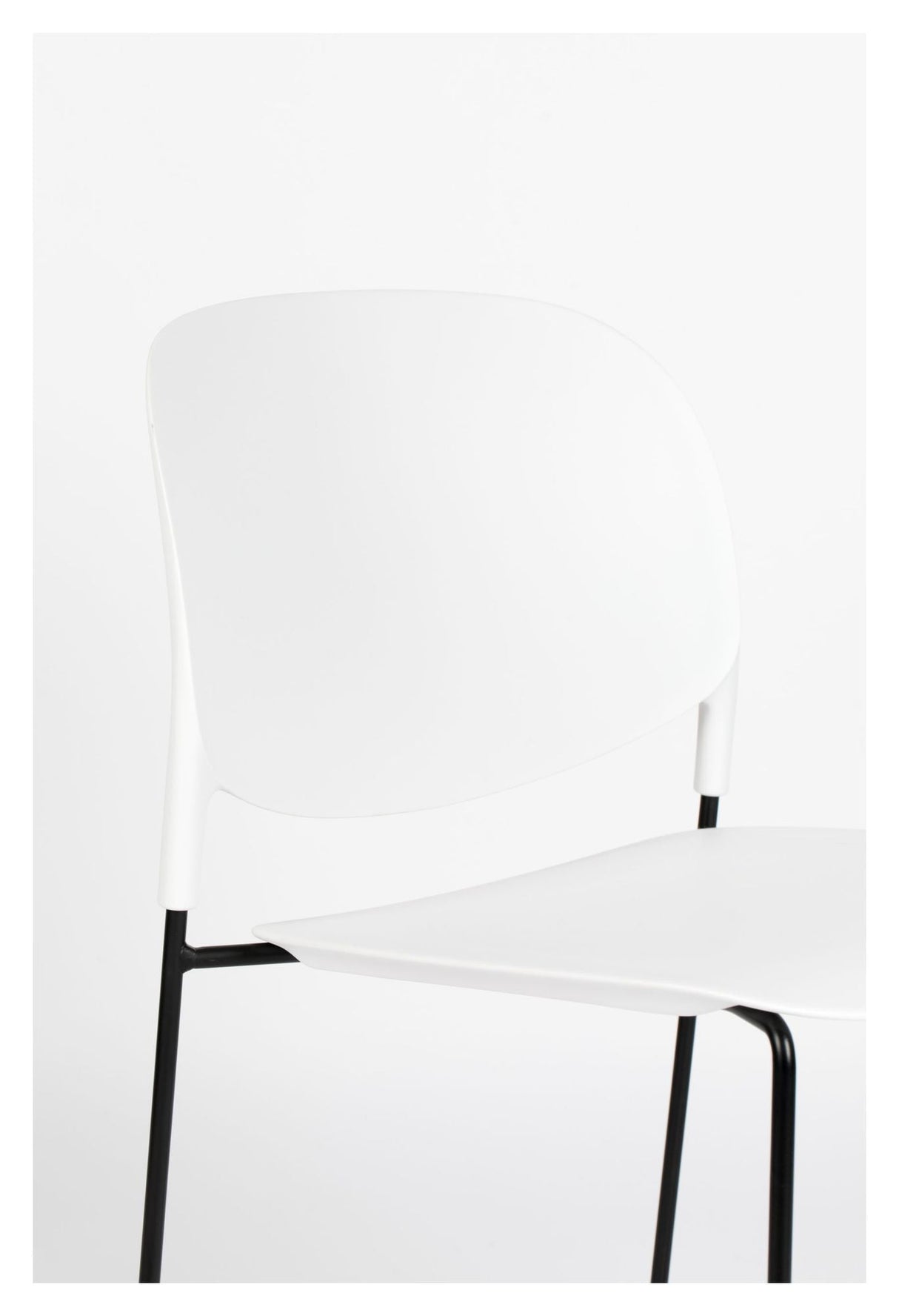 homii Stacks Dining Chair, Mat White