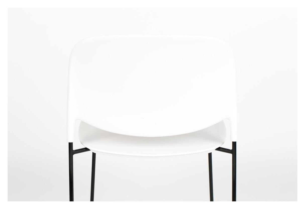 homii Stacks Dining Chair, Mat White