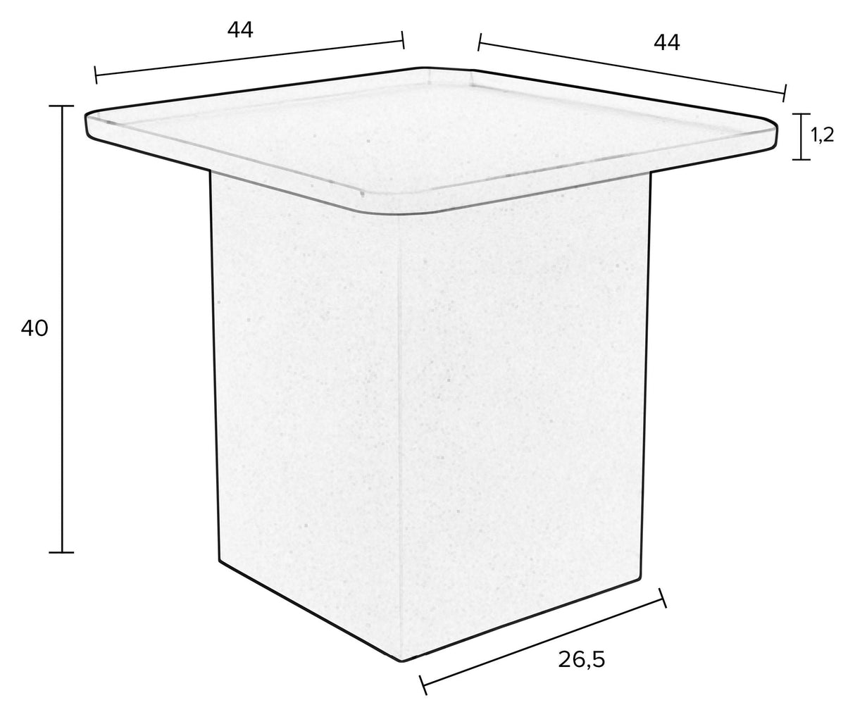 homii Sverre Side Table 44x44, Green