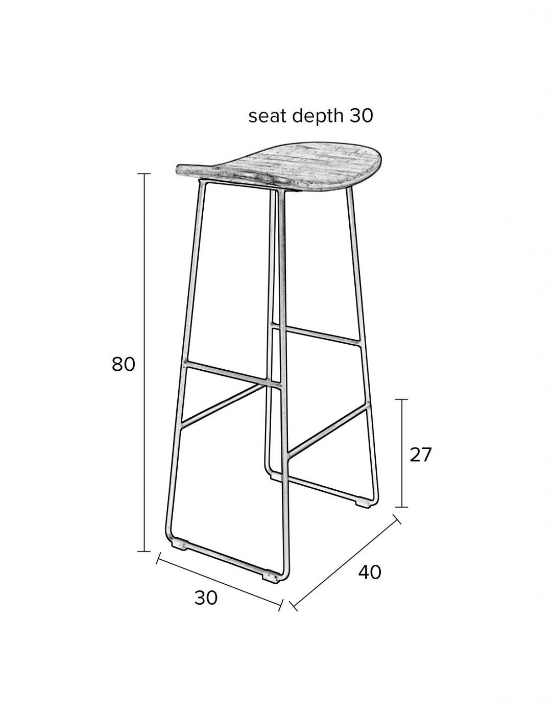 Zanzibar Bar Chair - Black