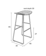 Zanzibar bar bar stool - Black, SH: 62cm