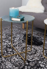 homii Timpa Side table Ø45, Green marble