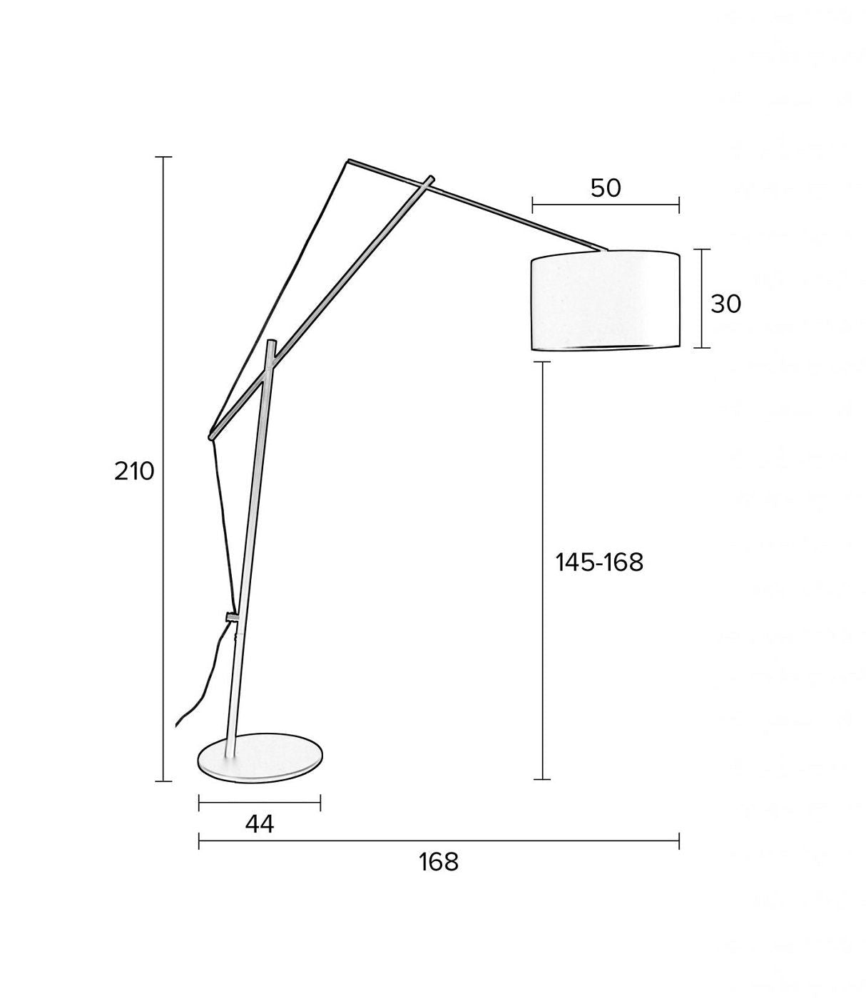 homii Tokio Floor Lamp, Black, H210