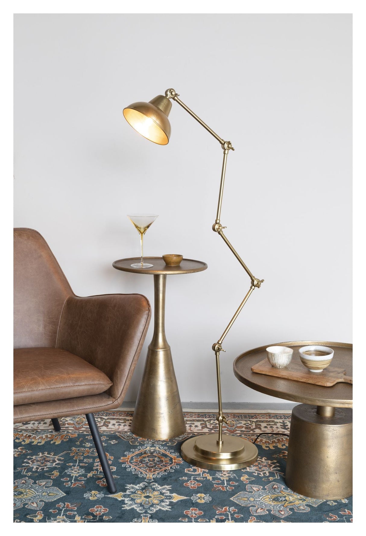 Reagan Floor Lamp, Brass